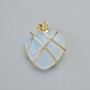 Moonstone Heart Pendant in a Golden Woven Setting, diameter 20x20 mm +-, length 30 mm+-