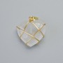 Pendant 'Heart' Rock Crystal in a Gold-Tone Wire-Wrapped Setting, Diameter 20x20mm+-, Length 30mm+-