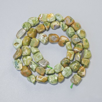 Jasper Beads, Natural Stone, Faceted, 8x8 mm, 41 cm Length on Thread