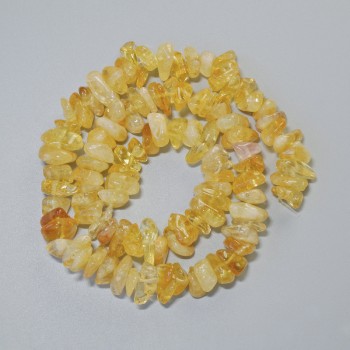 Citrine Beads, Natural Stone Chips, Diameter 11.5×4 mm ±, Length 40 cm ±, On Beading Thread