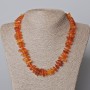 Amber Necklace with Faceted Beads, bead diameter 12×3 mm ±, length 39 cm ± with beads, length 45–48 cm ±