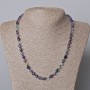 Fluorite necklace with natural stone, faceted cube, diameter 6 mm, length 45–49 cm