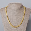 Yellow Jadeite Necklace, Natural Stone, Faceted Cube Beads, 5 mm Diameter ±, 45-49 cm Length