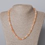 Beaded necklace of tinted quartz, smooth beads, 6.5 mm diameter, length 45–48 cm