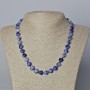 Sodalite necklace, natural stone heart, diameter 10x9, 5x5 mm, length 45-47 cm