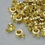 Bead Bail Holder, gold-tone metal, 6x4 mm diameter, 1.8 mm hole diameter, 3, length 8.5 mm, pack 20 g +/- 50 pcs +