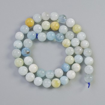 Morganite Beads Natural Stone Smooth Bead, 8mm Diameter +-, 38cm Length on Thread