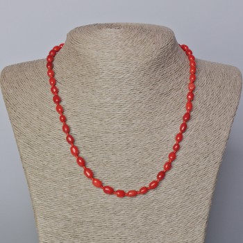 Natural Coral Bead Necklace, 5x8mm beads, length 45-49 cm