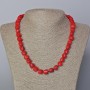 Natural Coral Necklace, Faceted, Bead Diameter 9-10 mm, Length 45-50 cm