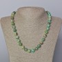 Chrysocolla necklace with natural stone, smooth beads, 10mm diameter ±, length 45–49 cm ±