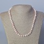 Pink Opal Necklace with natural faceted rondelle stones and beads, diameter 7.5×6 mm, length 45–47 cm