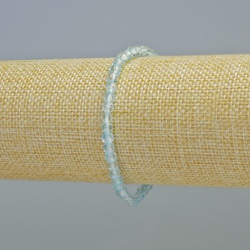 Topaz Bracelet, natural gemstone, faceted cube-cut, diameter 4 mm ± (stretch), length 18 cm+