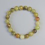 Grossular bracelet (green garnet) natural stone, smooth bead, diameter 9 mm ± (stretch), length 18 cm+