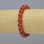 Carnelian Bracelet, natural stone, smooth bead, diameter 10 mm ± (stretch), length 18 cm+