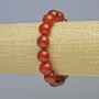 Bracelet with natural carnelian, smooth beads, diameter 12 mm ± (stretch), length 18 cm+