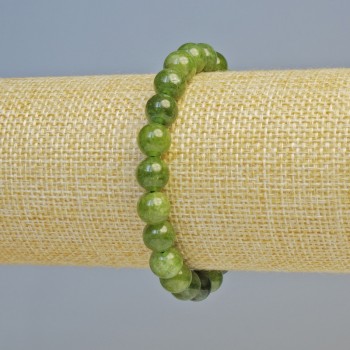 Bracelet with natural jadeite - smooth bead, diameter 8 mm +/- (stretch), length 18 cm+