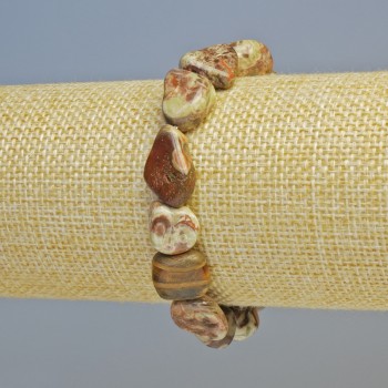 Picasso Jasper Bracelet, natural stone, faceted, diameter 10×13 mm ± (stretch), length 18 cm