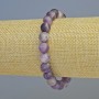 Amethyst Bracelet with Natural Stone, Matte Smooth Bead, Diameter 8.5 mm ± (Stretch), Length 18 cm+