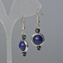 Lapis Lazuli Earrings, Smooth Ball, diameter 10.5 mm, length 42 mm