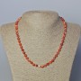 Beaded necklace with natural carnelian, faceted beads, 6 mm diameter, 45–48 cm long