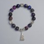 Cat's Eye Bracelet purple and blue, diameter 10.5 mm +/- (stretch), length 18 cm +/- with metal inlays