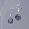 Sodalite Earrings, Natural Stone, Faceted, Diameter 10.5×12 mm, Length 32 mm