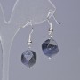 Sodalite Earrings, Natural Stone, Faceted, Diameter 10.5×12 mm, Length 32 mm