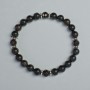 Garnet Bracelet with Smooth and Faceted Beads, 8 mm Diameter, 7 mm +/- (Stretch), Length 18 cm +/- with Metal Inserts