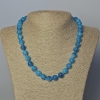 Apatite Necklace, Natural Stone, Smooth Beads, 10 mm Diameter, Length 45–47 cm