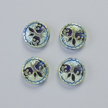 Hematite Bead "Tree" in chameleon color, diameter 12.5x4.5 mm ± (4 pcs)
