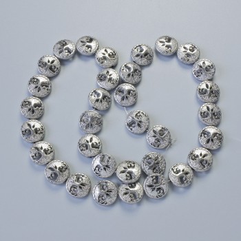 Hematite Beads 'Tree' - Silver, 12.5×4.5 mm, length 41 cm on thread