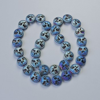 Hematite Beads 'Tree' Matte Chameleon, diameter 12.5 × 4.5 mm, length 41 cm on a string