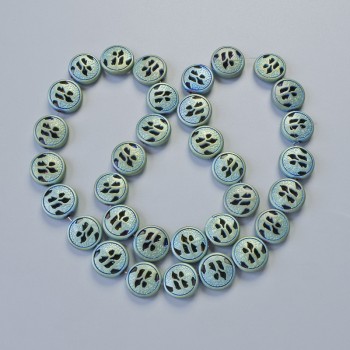 Hematite Beads Matte Chameleon Color, 12x4.5 mm, 41 cm Length on Thread