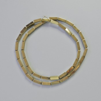 Hematite Beads Rectangular Gold Color, 9x3 mm, strand length about 41 cm