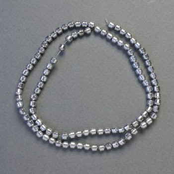Hematite beads, cylindrical, silver color, diameter 4x4 mm, length 42 cm ±, strand