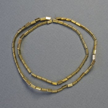 Gold-Colored Triangular Hematite Beads, 5x2 mm, 42 cm Strand