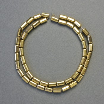 Hematite Beads - Rounded Rectangle, Gold Color, 8x4 mm, 42 cm Strand