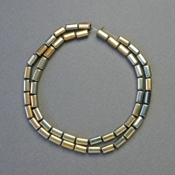 Hematite Beads - Rounded Rectangle, Bronze Chameleon Color, Diameter 8x4mm +-, Length 42cm +- Strand