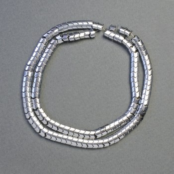 Hematite Beads Snake Zigzag Wave, Silver Color, 5x4x3 mm, 41 cm Strand