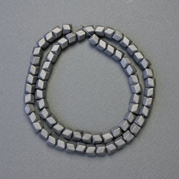 Hematite beads hexagonal zigzag, gray matte color, diameter 6x6mm ±, length 42cm ±, strand