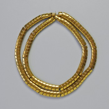 Hematite Beads Snake Zigzag Gold 5x4x3 mm