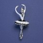 Brooch-pendant 'Ballerina' black and white enamel, silver-tone metal color, 24x58mm+