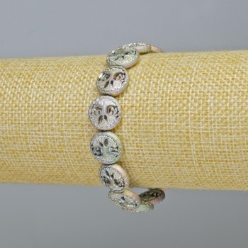 Браслет Гематит "Дерево" колір матовий хамелеон, діаметр 12, 5х4, 5мм+-, довжина 18см +- (стрейч)