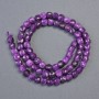 Sugilite natural stone beads, faceted cube, 5x5 mm diameter +/-, length 38 cm +/-