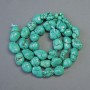 Howlite beads, toned natural stone, artificial 'Green Turquoise' galitivka nuggets, diameter 9x10 mm, length 39 cm, on thread