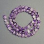 Amethyst Chevron Beads on Thread, Natural Stone, Smooth Bead, 6 mm diameter, 39 cm length