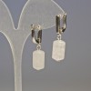 Rock Crystal Cylinder Earrings, diameter 14x8 mm, length 3 cm