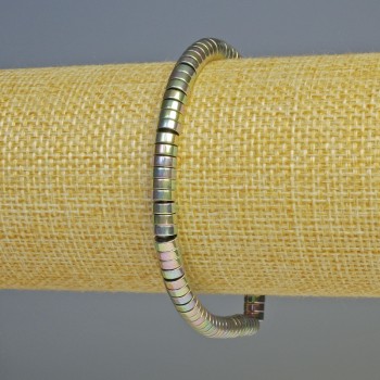 Hematite Rondelle Bracelet Multicolor, diameter 5×2 mm, length 18 cm, stretch