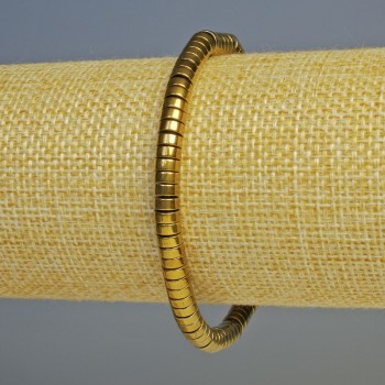 Hematite bracelet with rondelle beads, dark gold color, 5x2 mm diameter, 18 cm length, stretch