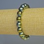 Hematite bead bracelet, chameleon green color, 10 mm diameter, 18 cm length, stretch